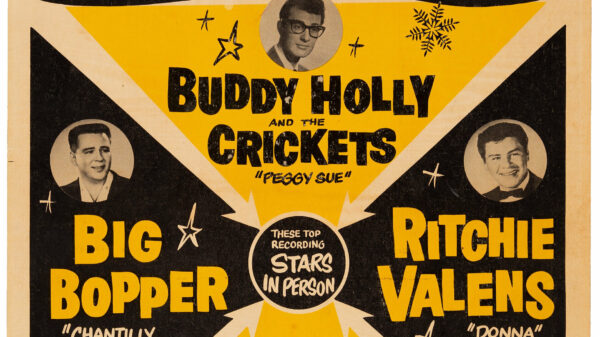 Konzertposter gelb schwarz mit Buddy Holly