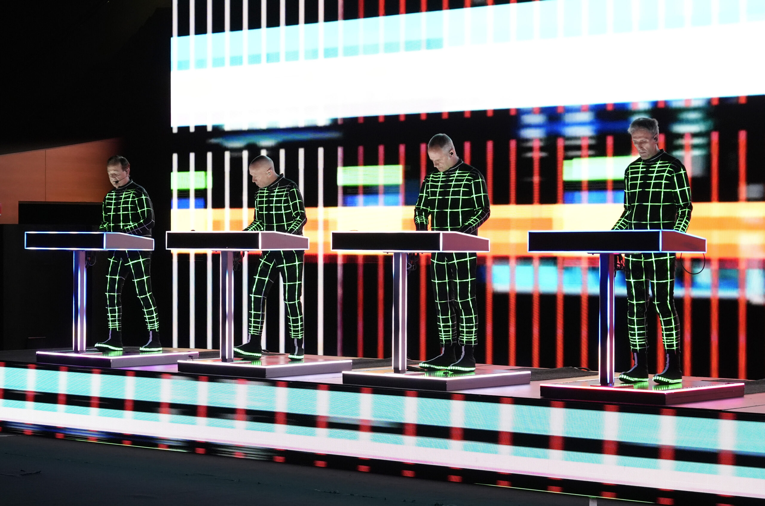 Kraftwerk bei einem Konzert in Los Angeles. (Archivbild)