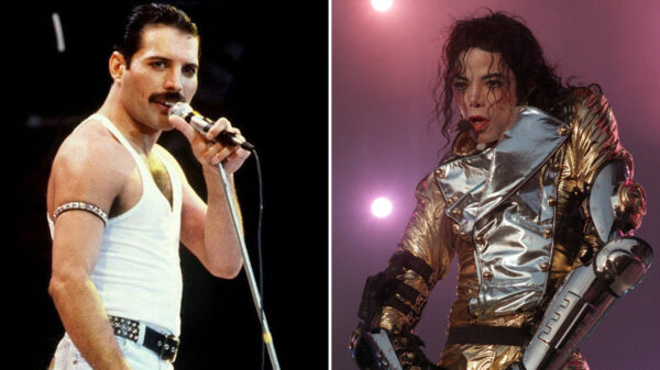 Queen-Sänger Freddie Mercury (l.)und Michael Jackson.